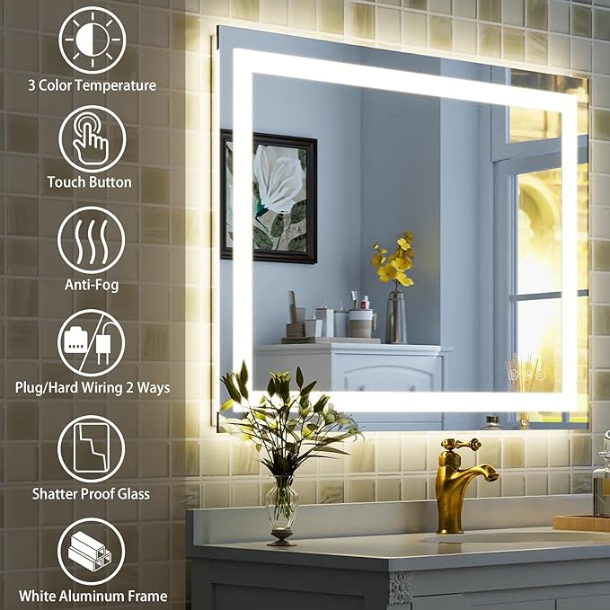 30'' x 40'' LED Bathroom Mirror - Image 4