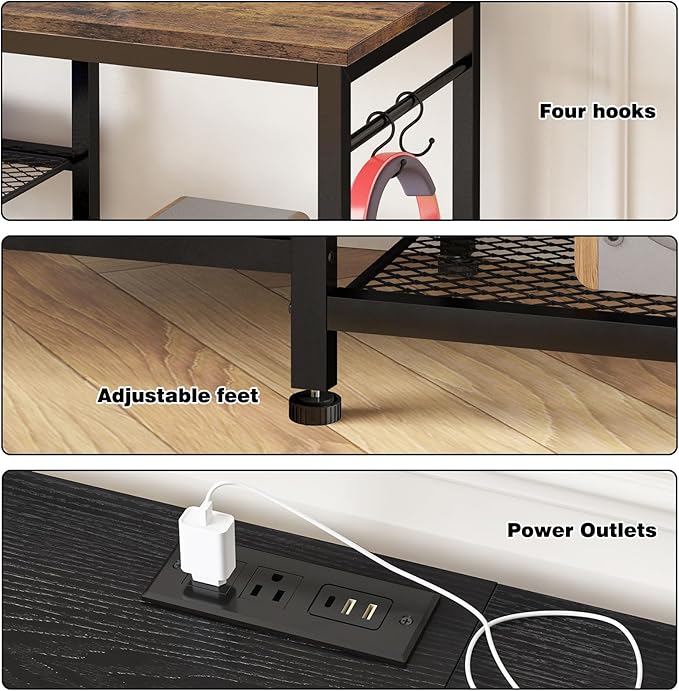 YGEOMER Entertainment Center for 55 inch TVs, TV Stand - Image 3
