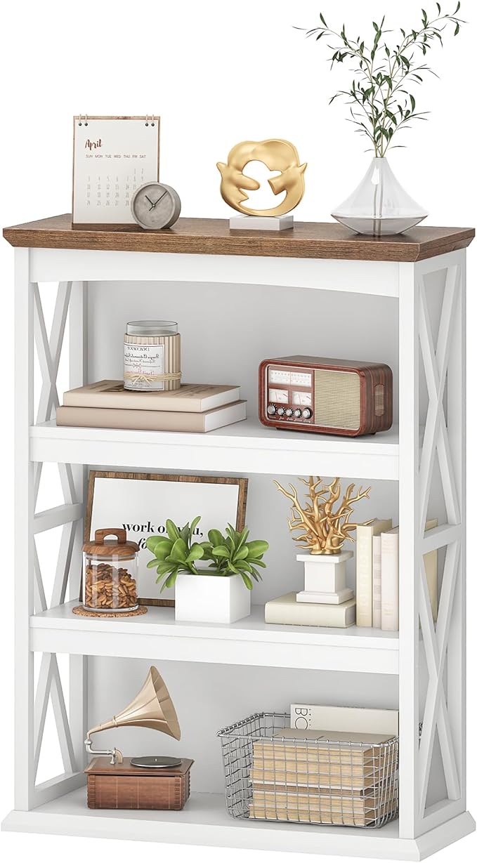 4-Tier Bookcase, 42.9" Floor Standing Organizer Shelf, Corner Book Stand by Choezon