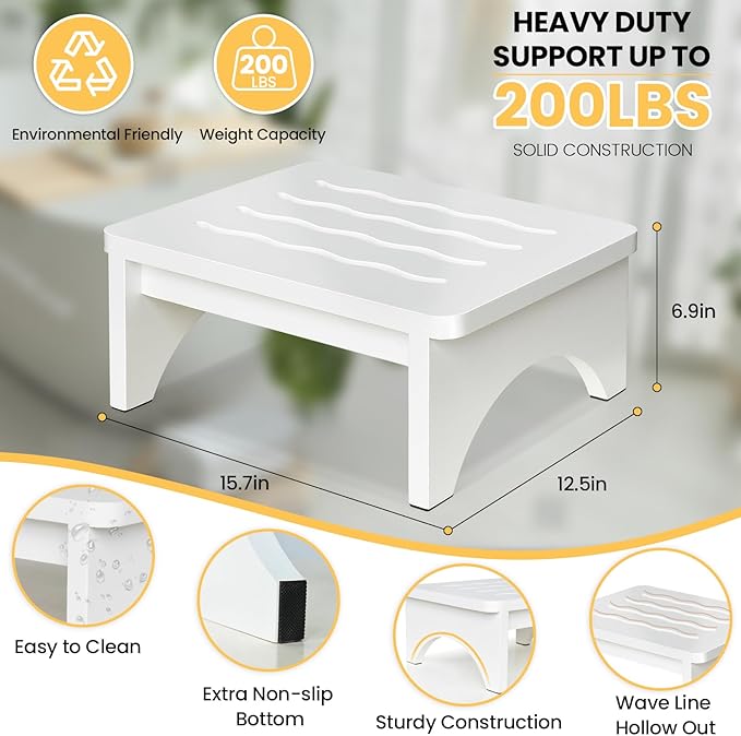 Wooden Step Stool for Adults, One Step Stool - Image 7