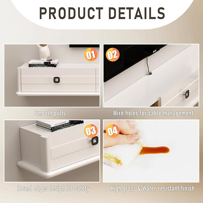 Pmnianhua High Gross Floating TV Stand, Floating Entertainment Center - Image 6