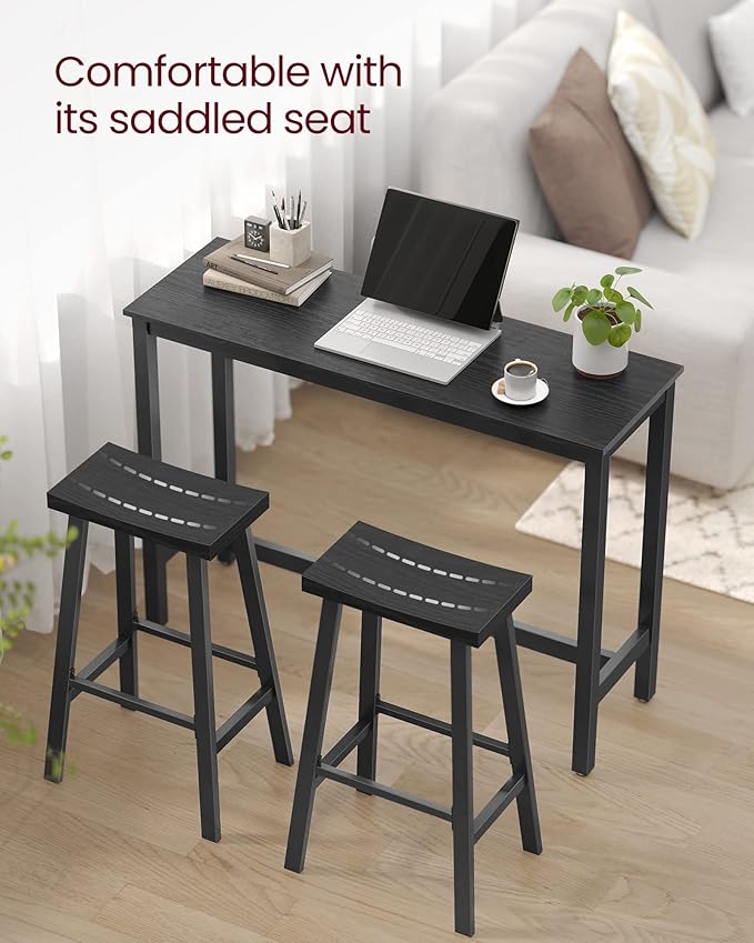VASAGLE Bar Stools Set of 2, Counter Height Stools, Bar Chairs - Image 5