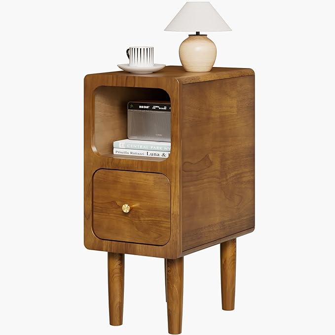 Narrow Nightstand, Solid Wood Night Stand by MVPSONAG