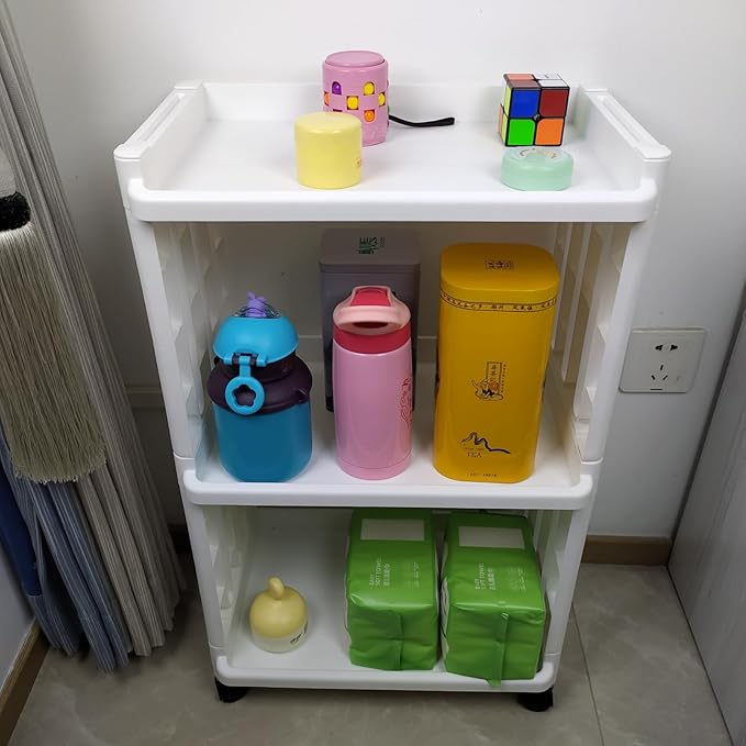 3 Tier Rolling Storage Cart for Bathroom Toilet Side Storage Shelf - Image 7