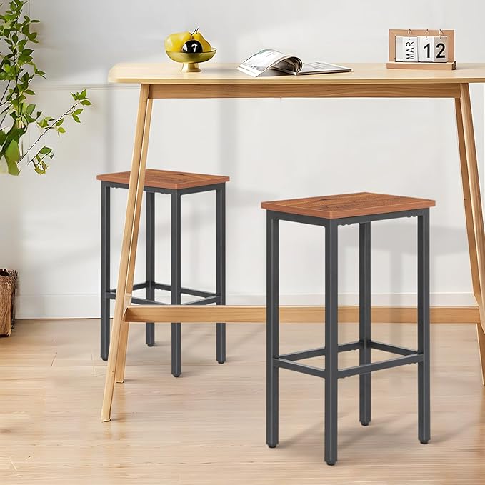 Athena Collection Bar Stools Set of 2, 26 Inches Counter Height Bar Stools - Image 8