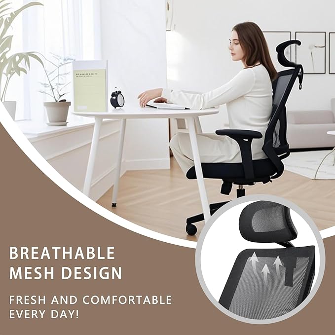 Ergonomic Swivel Task Chair High Back Home Desk Chair Computer Office Chair - Image 5