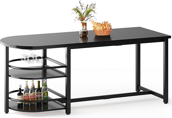 soges Dining Table for 4-6 Person, 71 inch Long Kitchen Dining Table for Living - Image 8
