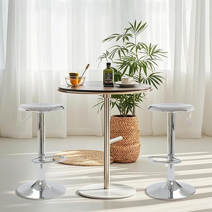 CAROLMADE Bar Stools Set of 2, Adjustable Metal Bar stools Swivel Counter - Image 6