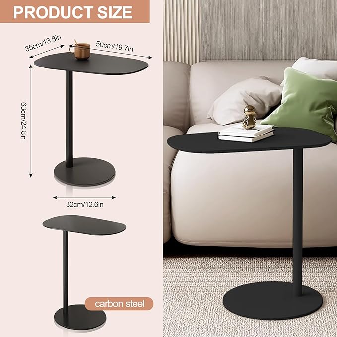 Modern Metal Side Tables Shaped End Table - Image 3