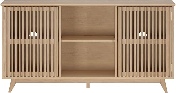 Plank+Beam Mid-Century Modern Wood TV Stand, Solid Wood Entertainment Console - Image 11