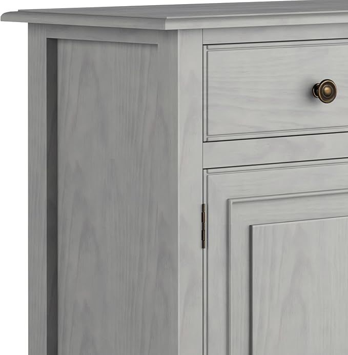 SIMPLIHOME Connaught 40-inch Wide Solid Wood Storage Cabinet in Fog Grey - Image 6