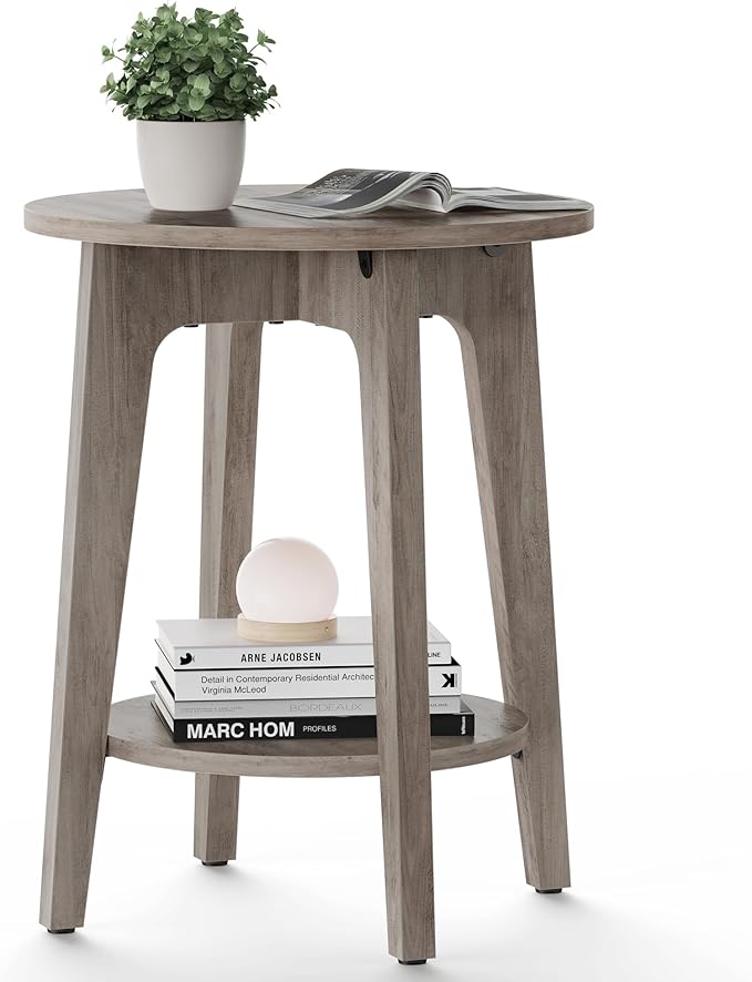 VASAGLE Side Table, Small Round End Table by VASAGLEbySONGMICSHOME
