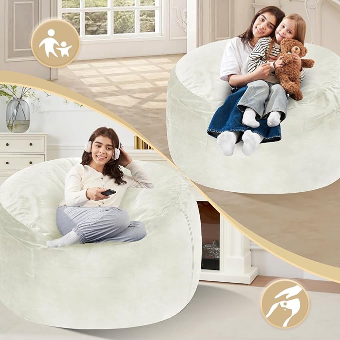 Homguava 4 FT Bean Bag Chair: 4' Bean Bags - Image 3