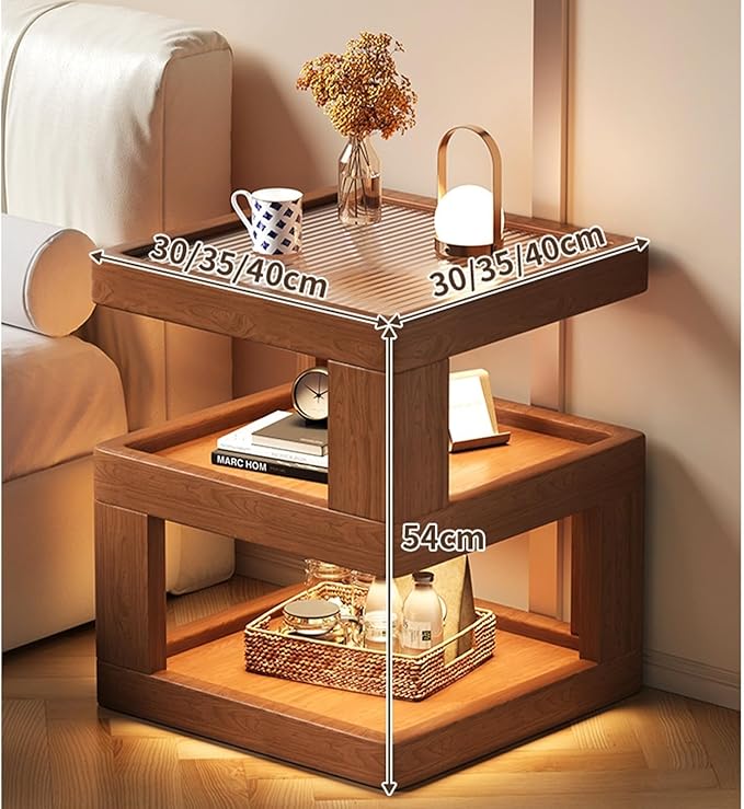 Solid Wood Nightstand, End Tables Bedroom Small Shelf Modern Nightstand Wood - Image 7
