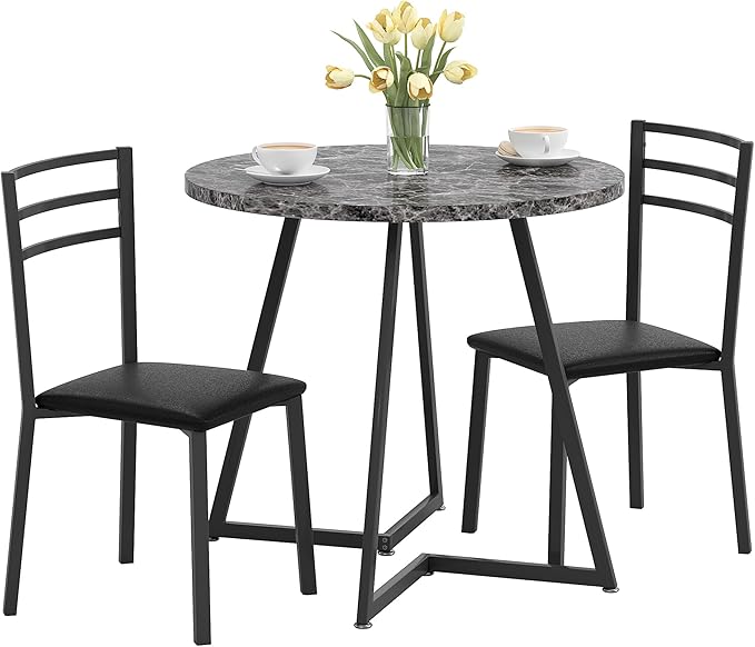 VECELO Small Round Dining Table Set - Image 9