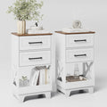 Tall Nightstand Set of 2 Side Table by ZYKZYKHOME