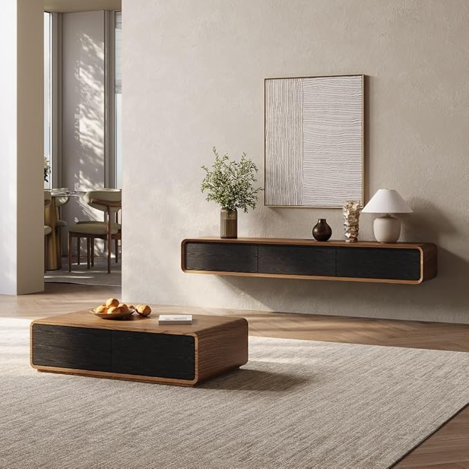 POVISON Fully-Assembled Minimalist Floating TV Stand, Modern Wall-Mounted - Image 7