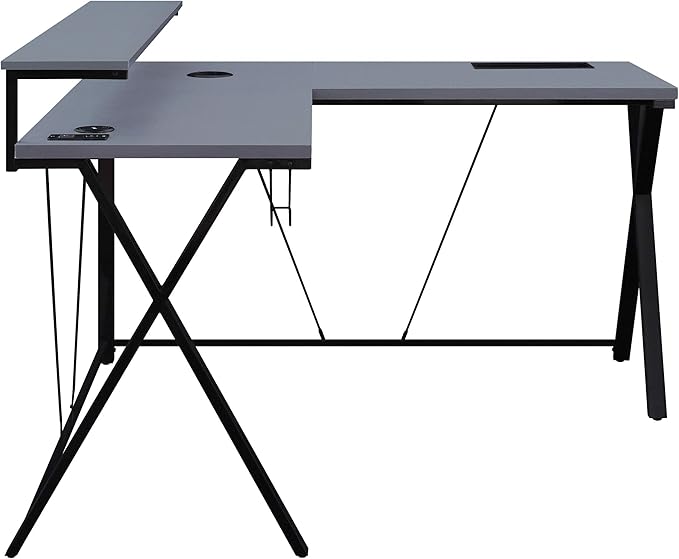 OSP Home Furnishings Checkpoint Battlestation L Shaped Gaming Desk - Image 4