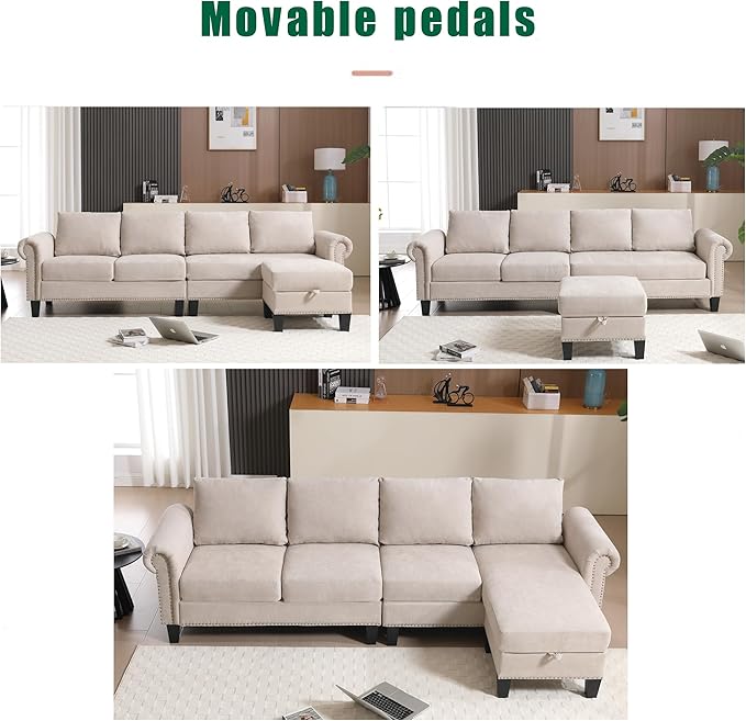 Ball & Cast 106" Convertible Sectional Sofa - Image 5