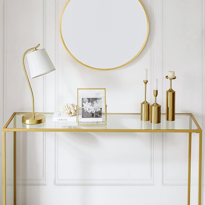 VASAGLE 47.2 Inches Console Table, Tempered Glass Sofa Table, Modern Entryway - Image 5
