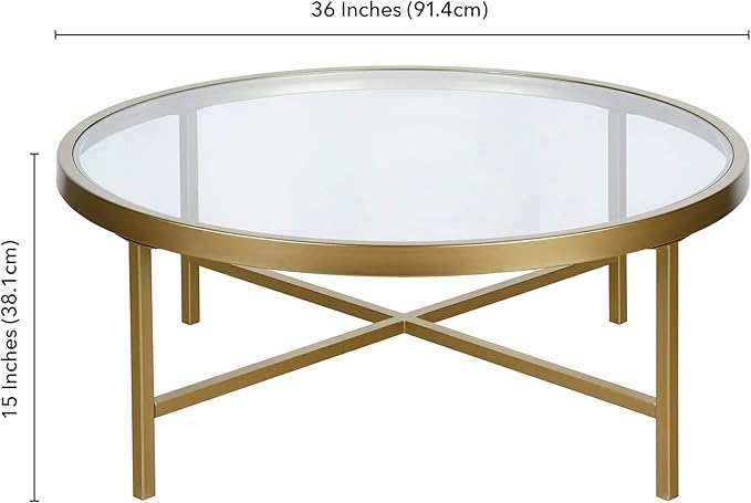 Henn&Hart 36" Wide Round Coffee Table - Image 3