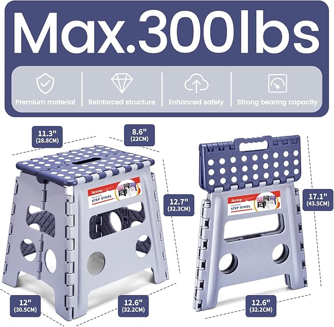 ACSTEP 13 Inch Folding Step Stool, Foldable Step Stools - Image 3