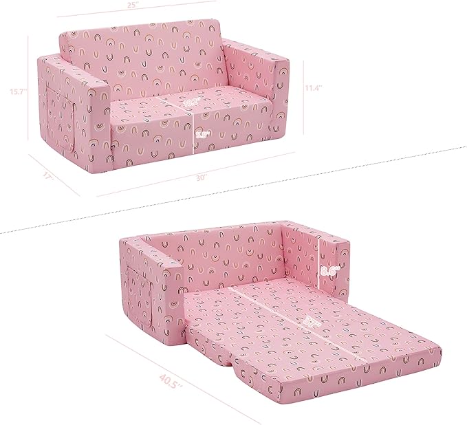Ulax furniture Kids Sofa Chair Children FILP-Out Chair 2-in-1 Convertible Sofa - Image 3