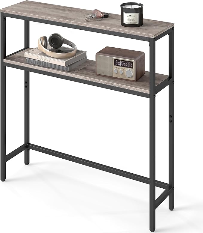 VASAGLE Console Table, 2-Tier Narrow Sofa Table by VASAGLEbySONGMICSHOME