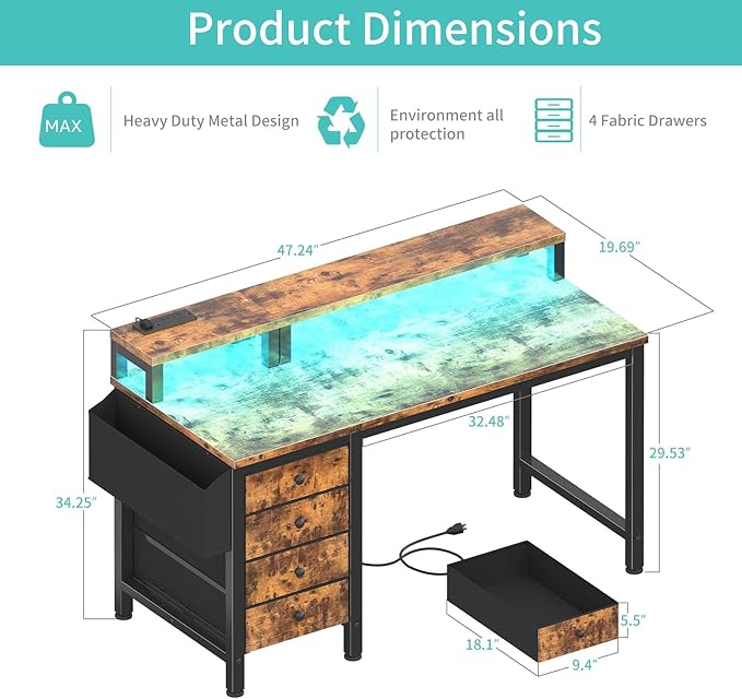 Lufeiya Reversible Gaming Desk - Image 3