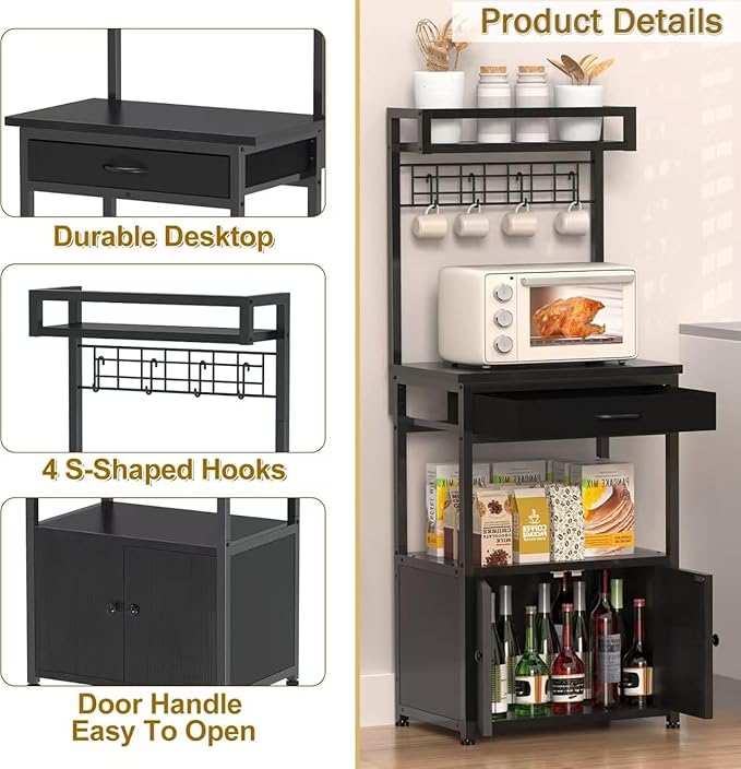 5-Tier Coffee Bar Cabinet & Microwave Stand - Image 4