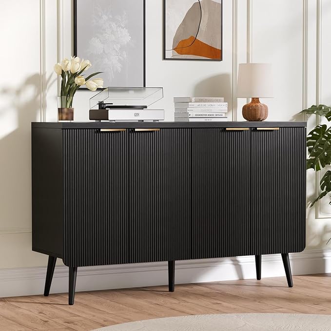47.2" Buffet Cabinet with 4 Doors, Accent Sideboard Cabinet with Adjustable by ChicFurnit