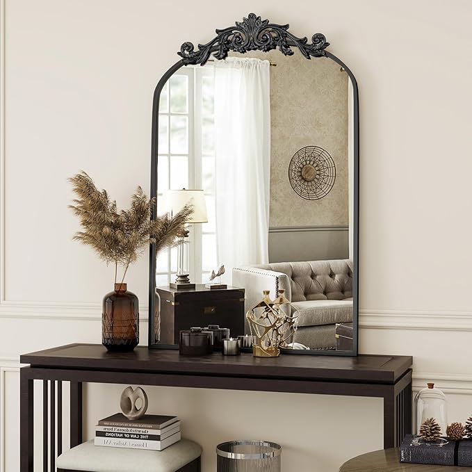 Vintage Arched Bathroom Mirror, 24x36 Inch Retro Wall Mounted Vanity Mirror - Image 2