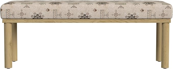 HomePop Oslo Decorative Bench -Cream Contemporary Global Pattern by HomePop