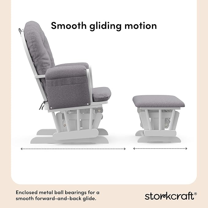 Storkcraft Premium Hoop Glider & Ottoman — GREENGUARD Gold Certified Nursery - Image 5