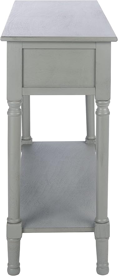 SAFAVIEH Home Collection Tate Distressed Grey 2-Drawer Bottom Shelf Console - Image 6