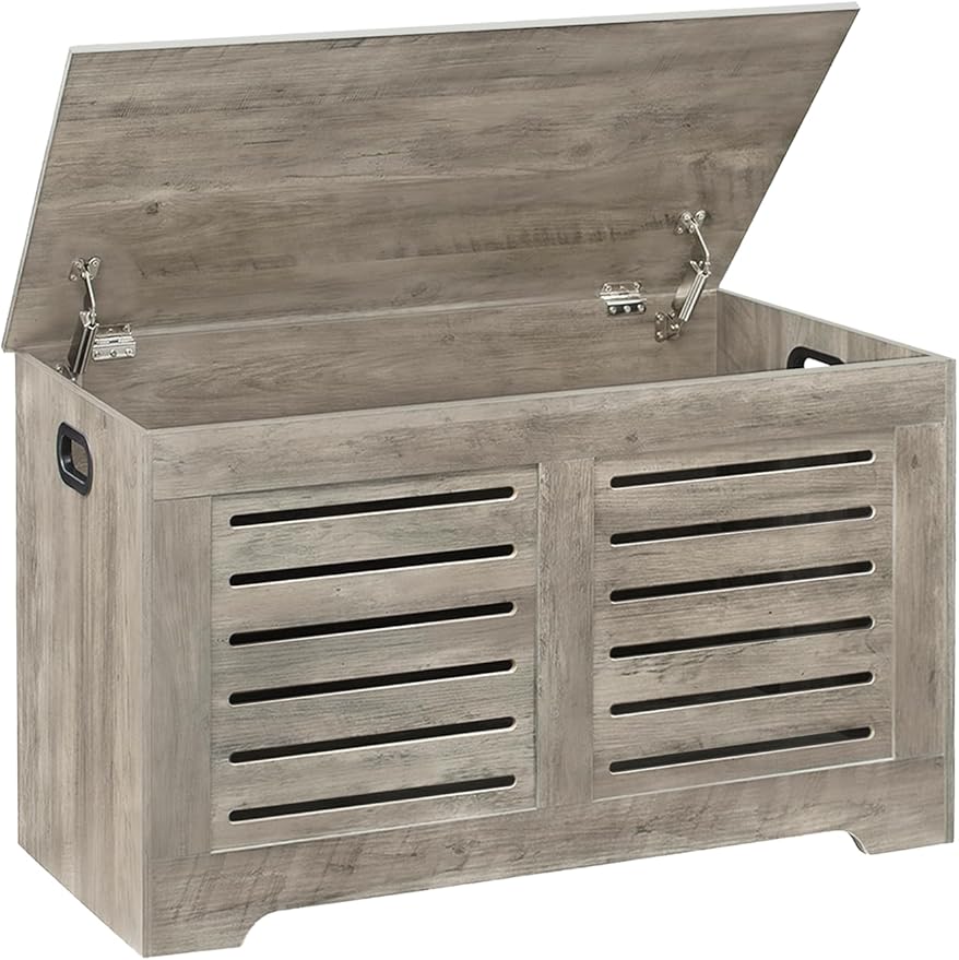 DINZI LVJ Storage Chest, Flip-Top Wooden Toy Box by DINZILVJ