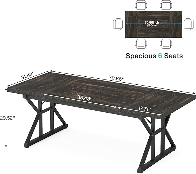 Tribesigns 70.8-Inch Executive Desk, Large Computer Office Desk Workstation - Image 2
