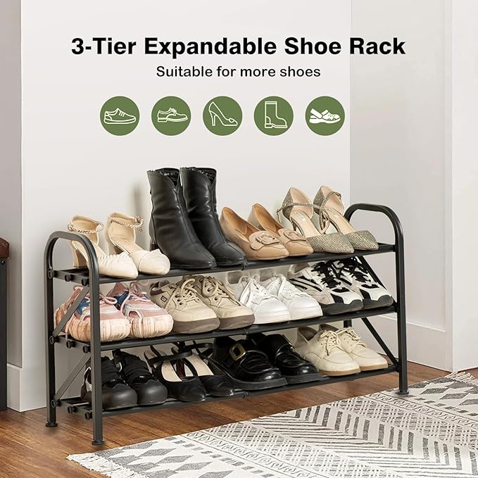 3-Tier Shoe Rack for Closet - Image 3