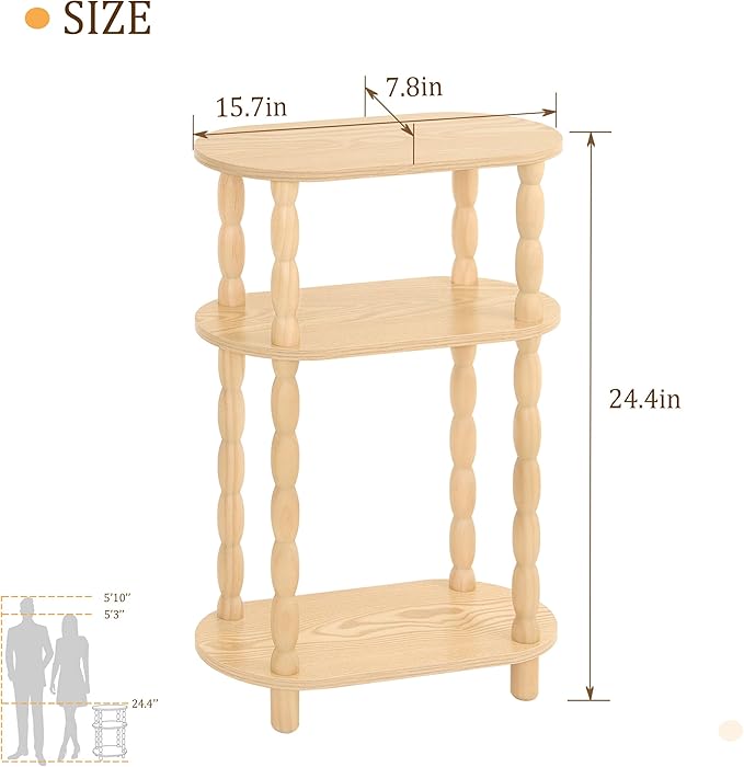 MaxSmeo Narrow End Table, Small Narrow Side Table - Image 3