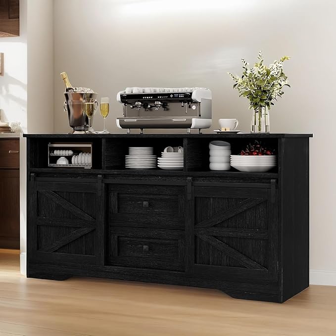 YITAHOME 59" Large Buffet Sideboard Cabinet, Farmhouse Kitchen Cabinet - Image 3