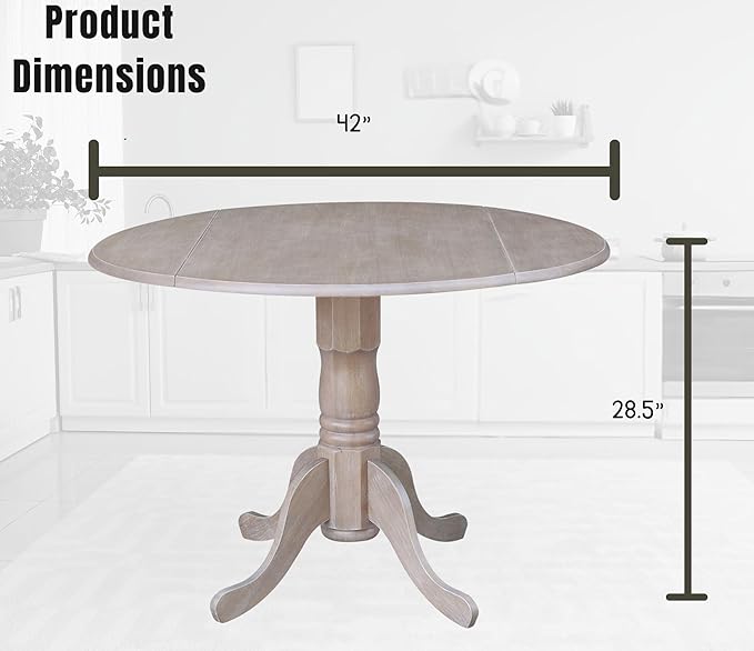 IC International Concepts, Solid Real Wood, Sturdy Parawood, Dimensions 42"D x - Image 3