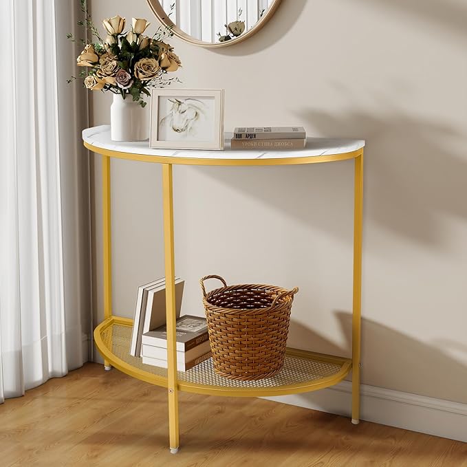 Entry Table Narrow Livingroom Furniture: 2 Tier Modern Console Table - Image 3