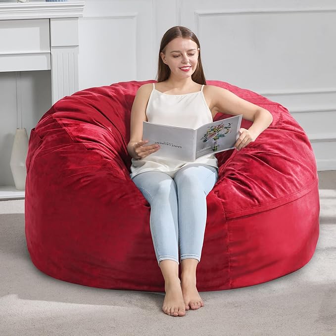 Hobestluk 4FT Bean Bag Chair Giant Bean Bag Chairs by YourHomeDeservesMore