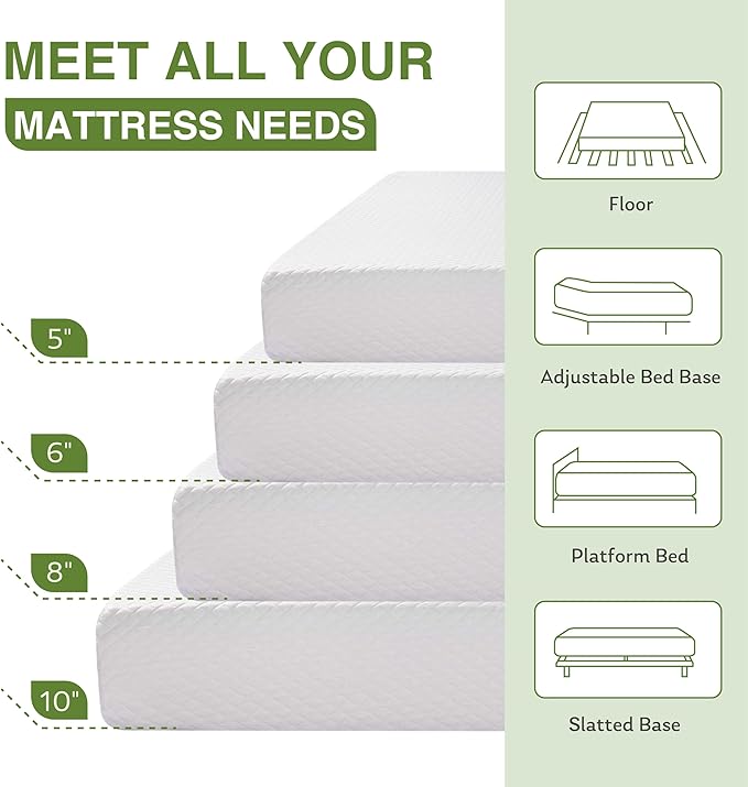5 Inch Full Size Mattress for Kids, Memory Foam Mattress - Image 8