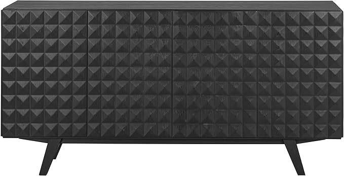 NTC Sapa Mid-Century Modern Solid Wood Sideboard – 4-Door Accent Buffet Cabinet - Image 3
