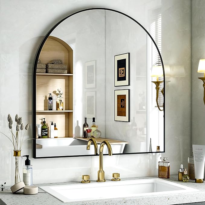 Arched Bathroom Mirror, 32x34 Inch - Image 2