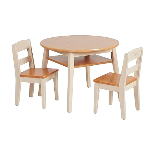 ECR4Kids Hideaway Table and Chair Set, Kids Furniture, Honey/Antique White by ECR4Kids