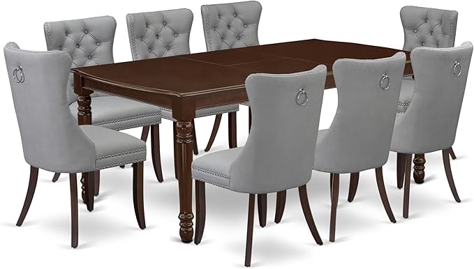 East West Furniture DODA9-MAH-27 9 Piece Dining Set Includes a Rectangle by EastWestFurniture