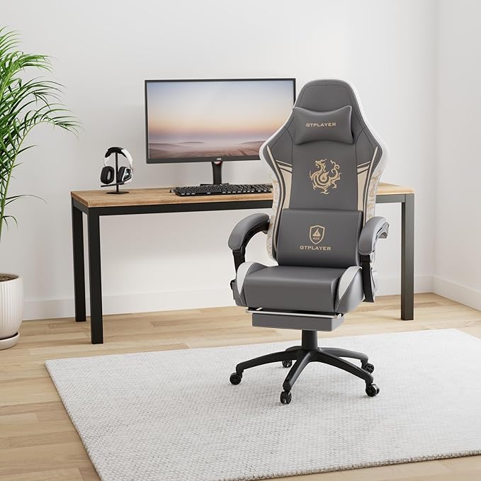 GTPLAYER Gaming Chair with Bluetooth Speakers and Footrest, Dragon Series Video - Image 2