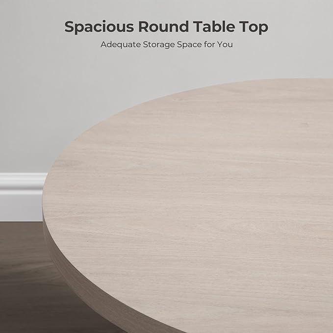 SICOTAS Round Coffee Table for Living Room, Mid Century Accent Tea Dining Table - Image 4